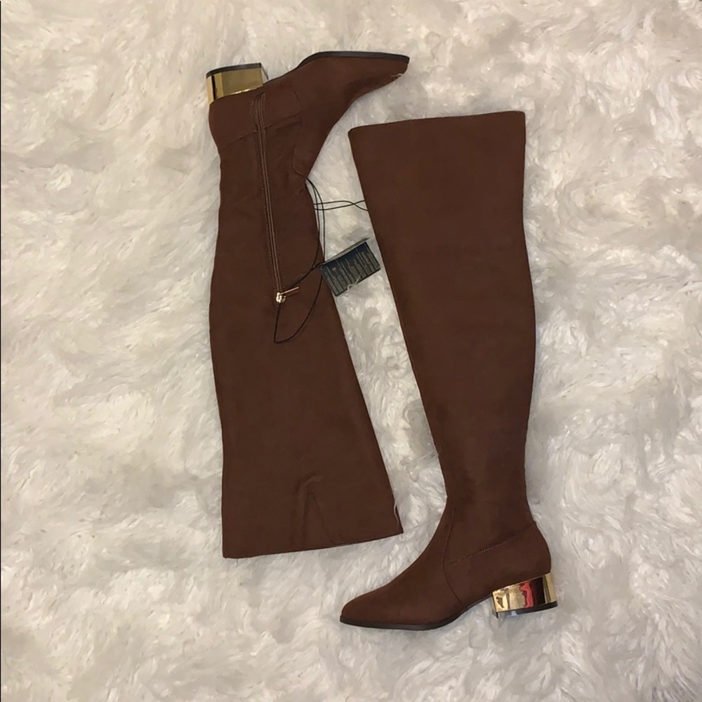 NEW Faux Suede Over Knee Boots